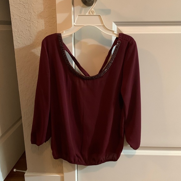 Charlotte Russe Burgundy Top - Picture 1 of 5